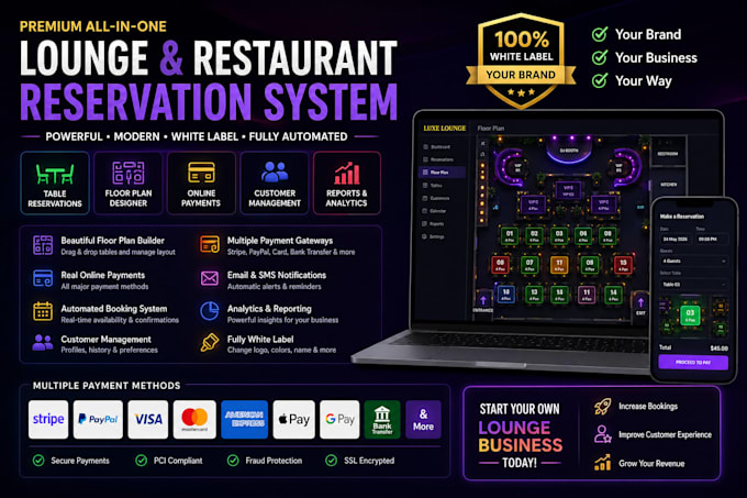 build a restaurant, lounge, bar and hotel table booking website