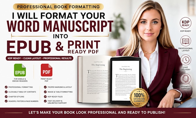 format your word manuscript into epub and print ready PDF