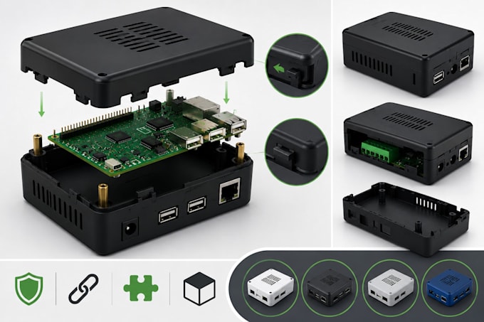 design snap fit plastic enclosure for electronic products