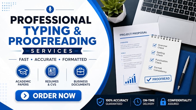 type, proofread, and format files professionally