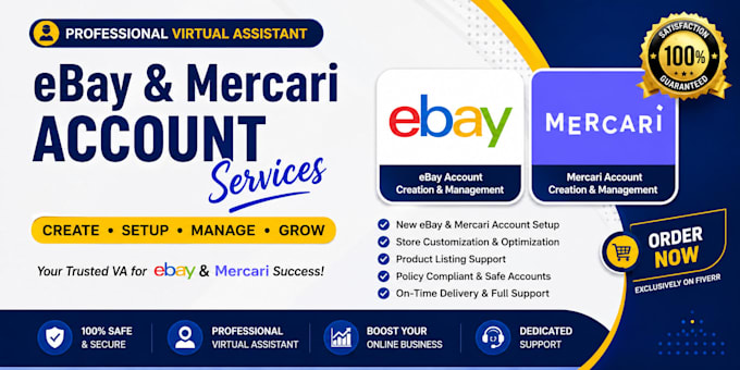 handle your ebay and mercari store like a professional VA