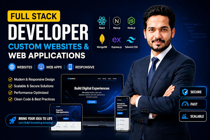 do website development as full stack web developer, front end, backend developer