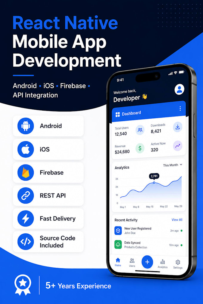 develop a professional react native mobile app