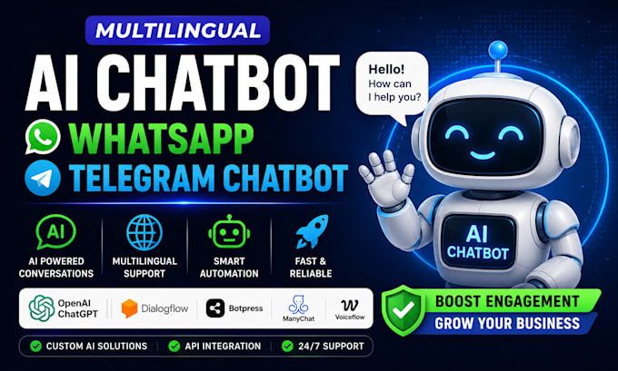 create a multilingual ai chatbot, whatsapp chatbot telegram chatbot