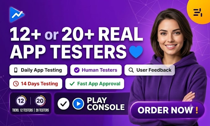 provide closed app testers google play 12 testers 20 tester mobile app testing
