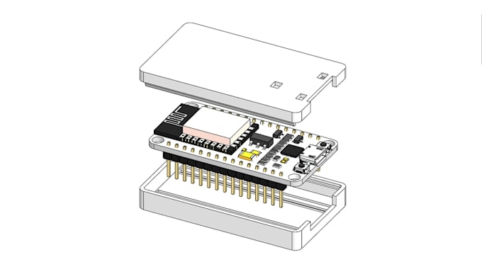 design 3d product enclosure for esp32, iot and rf electronic devices