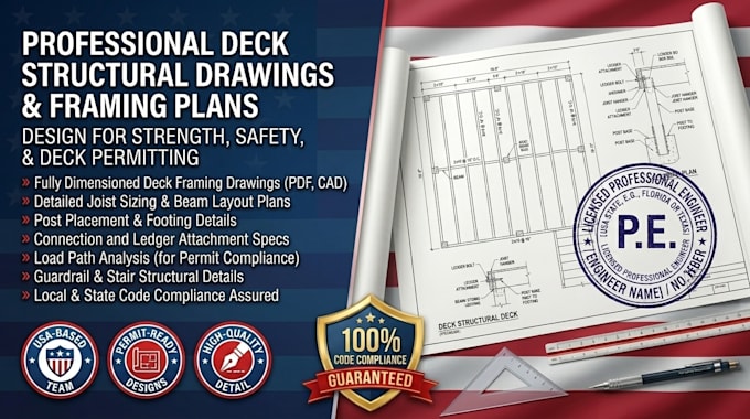 draft deck structural drawings framing plan joist sizing layout
