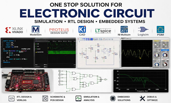do electronic circuit projects in multisim, proteus, ltspice, and logisim
