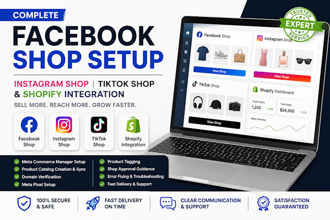 setup facebook shop, instagram shop and shopify integration