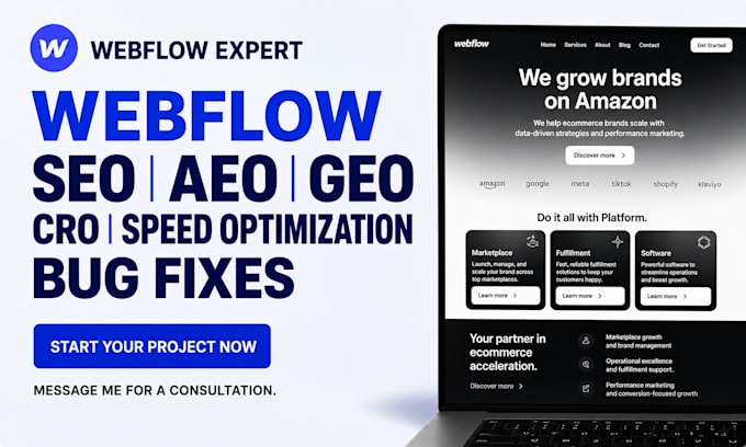 do webflow seo, aeo, geo, speed optimization, webflow cro, fix webflow