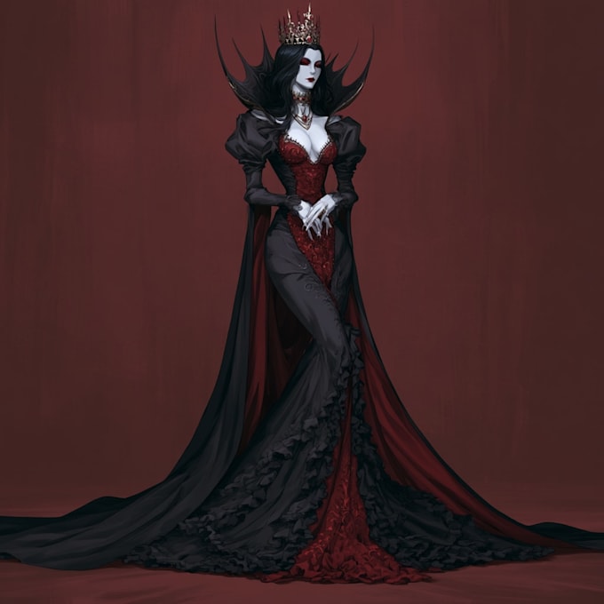 horror vampire lord queen character desing