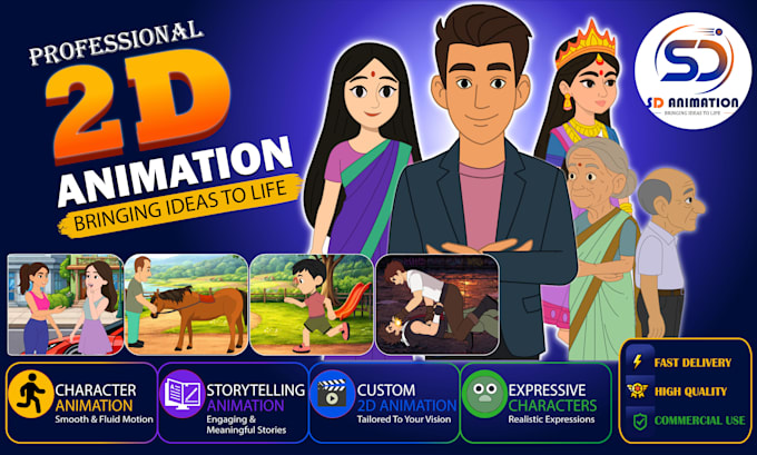 professional 2d cartoon animation videos