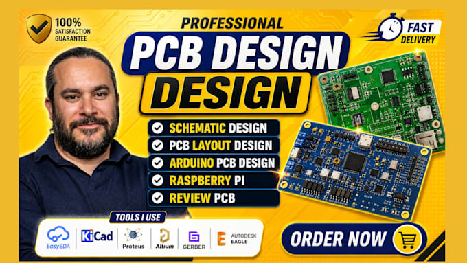 do pcb layout design, schematic, multilayer pcb layout, esp32, stm32 and arduino