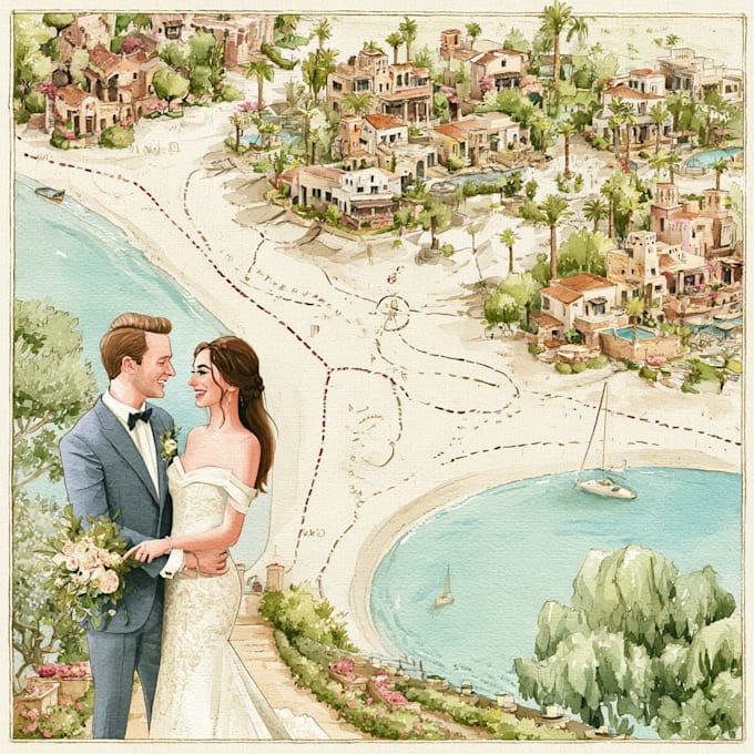 create a map illustration for your wedding