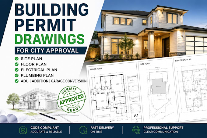 draw site plan plot plan and permit plans for residential projects
