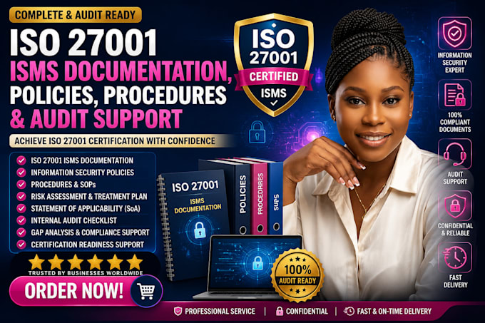 write iso 27001 isms documentation, policies, procedures and audit support