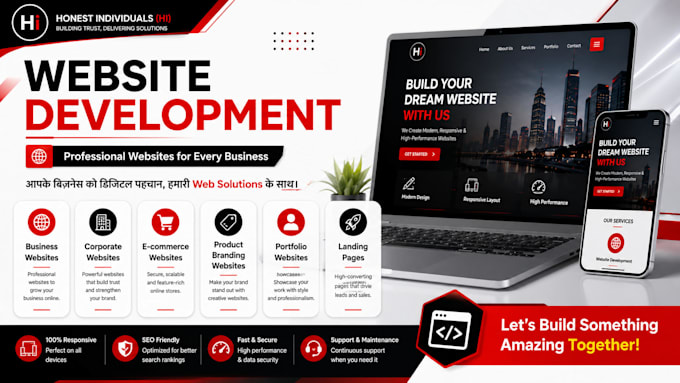 professional website devlopment with crazy outlook
