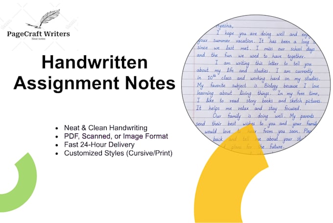 write neat handwritten notes