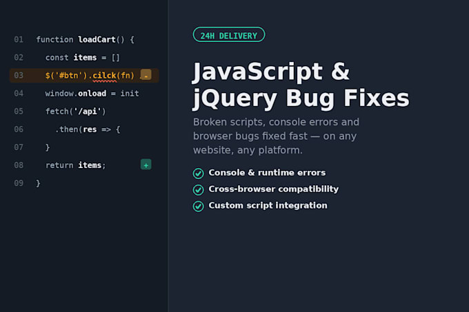 fix javascript, jquery, browser bugs and add custom scripts