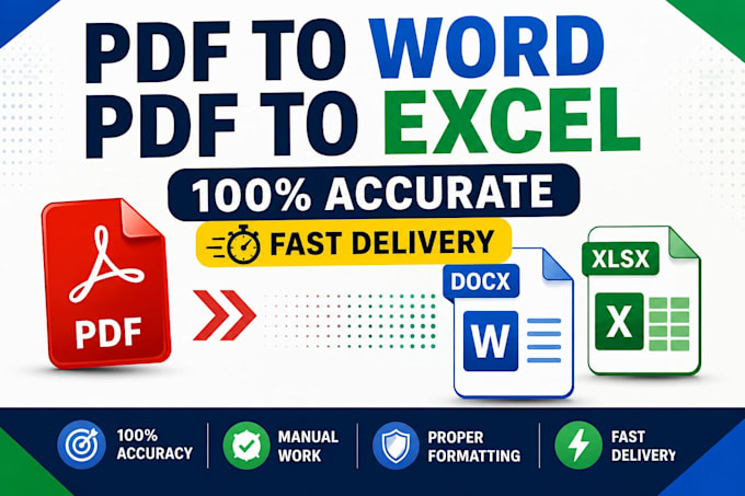 convert PDF to word excel or editable documents manually