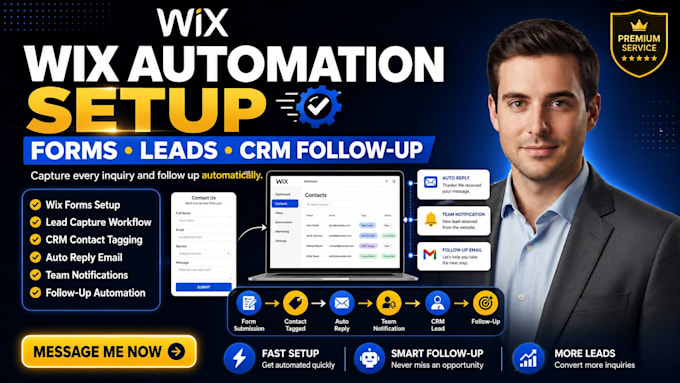 setup wix forms automation workflow lead capture and CRM follow up