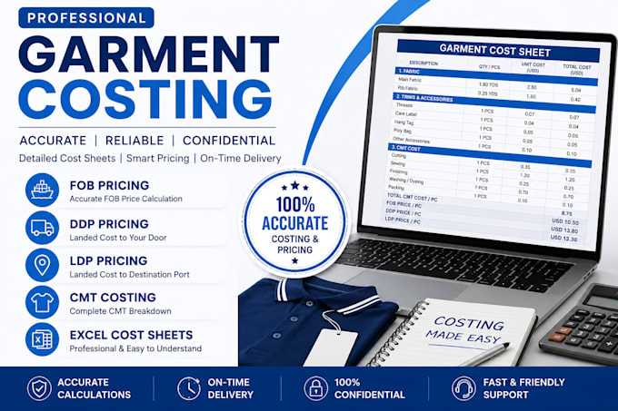garment costing, fob, ddp, ldp and cmt