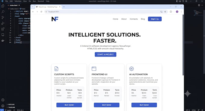 custom code a website