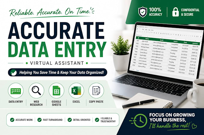 do accurate data entry, web research, copy paste, and google sheets tasks