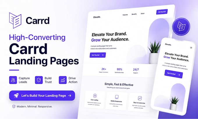 build carrd landing page, carrd website design, redesign carrd co website expert