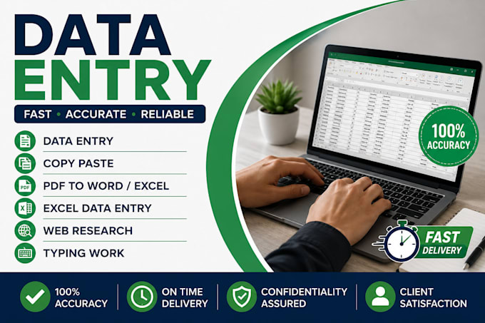 be your virtual assistant for data entry and web research