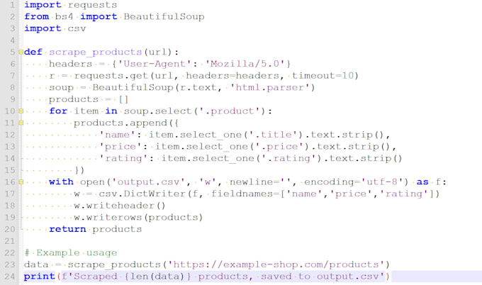 scrape data from any website using python