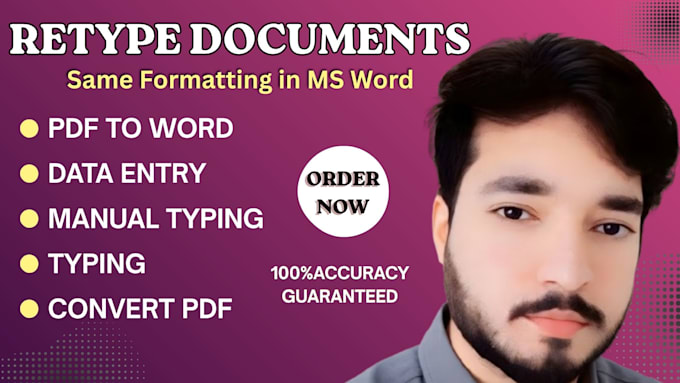 manually retype scanned reports into word
