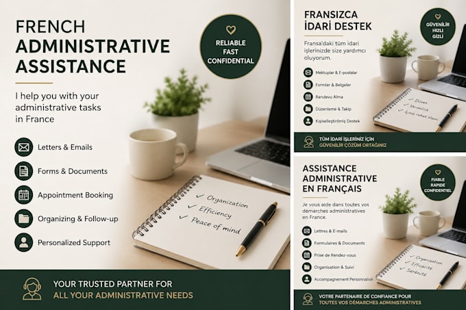 provide professional french administrative assistance