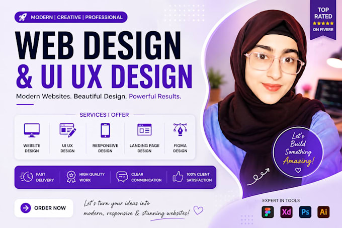 design a modern responsive UI UX website