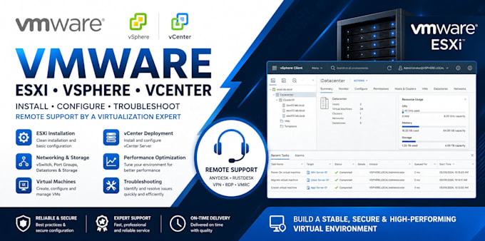 install, configure and troubleshoot vmware esxi, vsphere and vcenter
