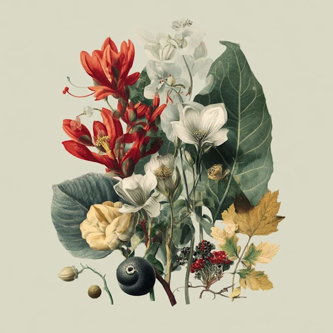 draw botanical illustration art for you