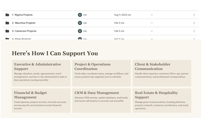 support general operations or any personal assistance