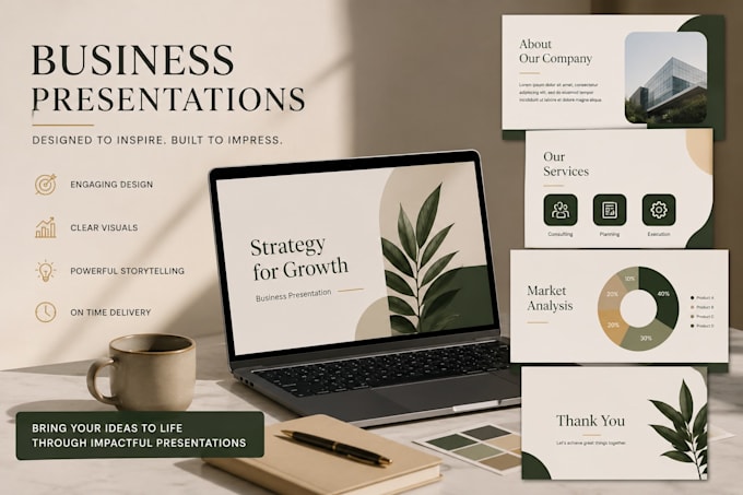 make creative and professional PPT slides for any purpose