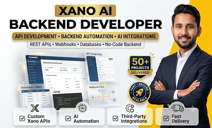 be your xano backend developer and API integration expert