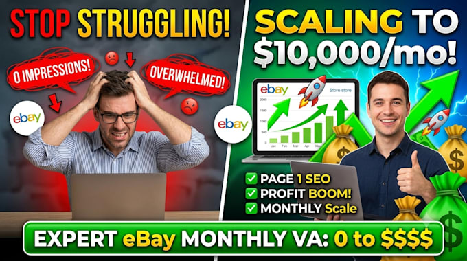 be your expert monthly ebay virtual assistant for store management and SEO