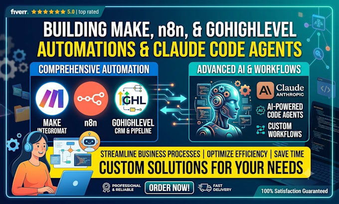 teach make com automation n8n automation gohighlevel workflow claude code agent