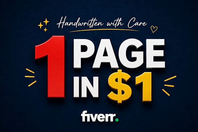 do special offer 1 page 1 dollar beautiful handwriting
