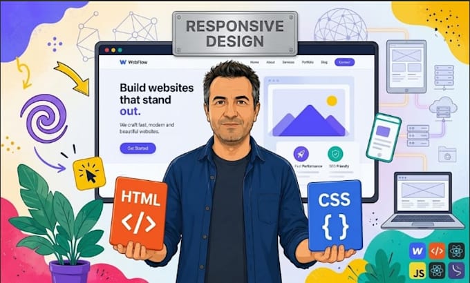 make a webflow responsive optimized website