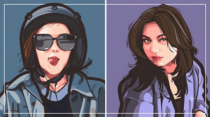 draw vector cartoon portrait from your photos