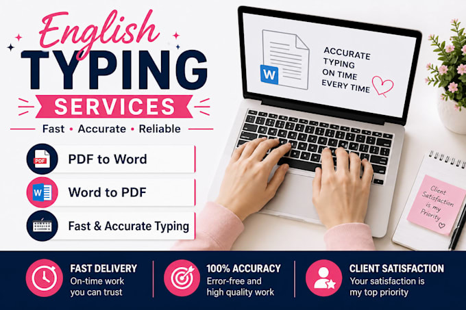 do english typing, copy typing and PDF to word