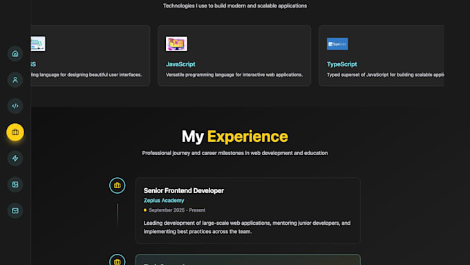 design and build a modern personal portfolio website using react
