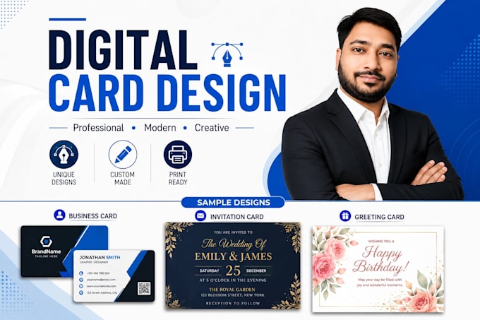 design professional business cards and digital card