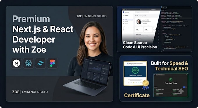 build premium nextjs website react web app and tailwind frontend web app