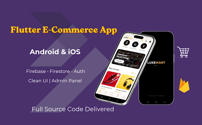 build a flutter ecommerce app with firebase and admin panel