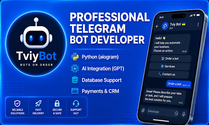develop professional telegram bot in python aiogram or web app